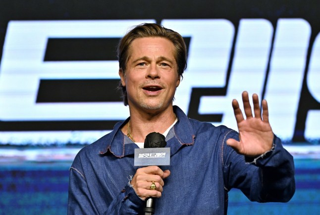 American actor Brad Pitt speaks during a press conference to promote his film "Bullet Train" in Seoul on August 19, 2022. (Photo by Jung Yeon-je / AFP) (Photo by JUNG YEON-JE/AFP via Getty Images)