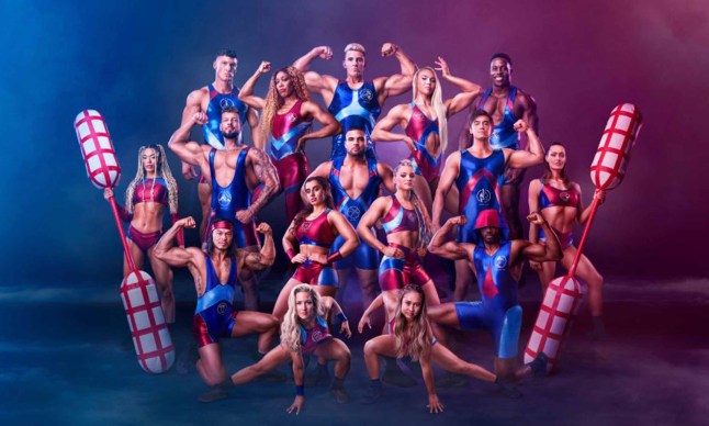 Gladiators,Legend, Fire, Bionic, Diamond, Nitro, Electro, Giant, Steel, Apollo, Comet, Viper, Athena, Fury, Phantom, Sabre, Dynamite ,Gladiators group shot L-R top row ??? Legend, Fire, Bionic, Diamond, Nitro Electro, Giant, Steel, Apollo, Comet Viper, Athena, Fury, Phantom Sabre, Dynamite ,Hungry Bear ,Nick Eagle