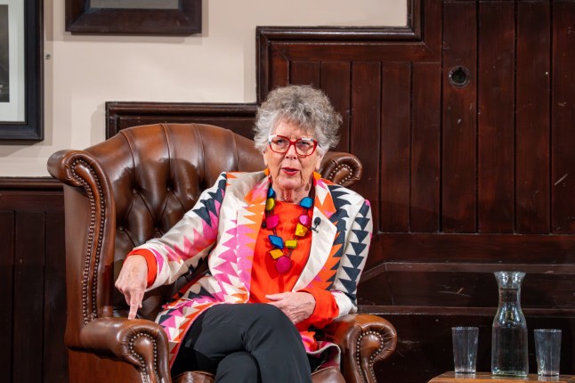 CAMBRIDGE, CAMBRIDGESHIRE - MARCH 03: Dame Prue Leith speaks at The Cambridge Union on March 03, 2025 in Cambridge, Cambridgeshire. (Photo by Nordin Catic/Getty Images for The Cambridge Union)