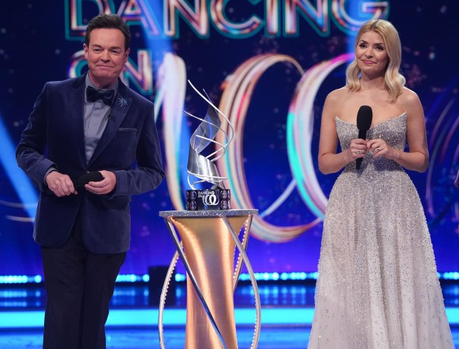 Editorial use only Mandatory Credit: Photo by Kieron McCarron/ITV/Shutterstock (15176952sk) Stephen Mulhern and Holly Willoughby 'Dancing on Ice' TV Show, Series 17, Episode 9, Hertfordshire, UK - 09 Mar 2025