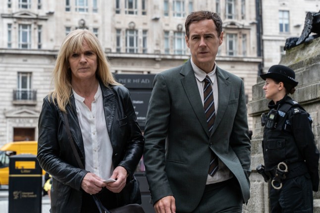 NEW PICTURES FOR ITV AND ITVX PROTECTION EPISODE 1 Pictured: SIOBHAN FINNERAN as Liz Nyles. And ANDREW KNOTT as DCI Richard Bewley. This photograph is (C) NEW PICTURES productions and can only be reproduced for editorial purposes directly in connection with the programme or event mentioned above, or ITV plc. This photograph must not be manipulated [excluding basic cropping] in a manner which alters the visual appearance of the person photographed deemed detrimental or inappropriate by ITV plc Picture Desk. This photograph must not be syndicated to any other company, publication or website, or permanently archived, without the express written permission of ITV Picture Desk. Full Terms and conditions are available on the website www.itv.com/presscentre/itvpictures/terms For further information please contact: patrick.smith@itv.com