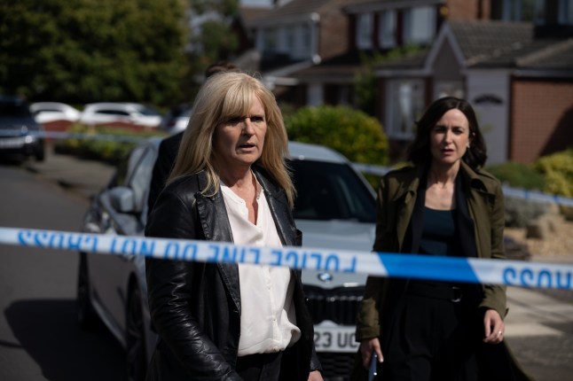 NEW PICTURES FOR ITV AND ITVX PROTECTION EPISODE 1 Pictured: SIOBHAN FINNERAN as Liz Nyles and KATHERINE KELLY as DCI Hannah Wheatley. This photograph is (C) NEW PICTURES productions and can only be reproduced for editorial purposes directly in connection with the programme or event mentioned above, or ITV plc. This photograph must not be manipulated [excluding basic cropping] in a manner which alters the visual appearance of the person photographed deemed detrimental or inappropriate by ITV plc Picture Desk. This photograph must not be syndicated to any other company, publication or website, or permanently archived, without the express written permission of ITV Picture Desk. Full Terms and conditions are available on the website www.itv.com/presscentre/itvpictures/terms For further information please contact: patrick.smith@itv.com