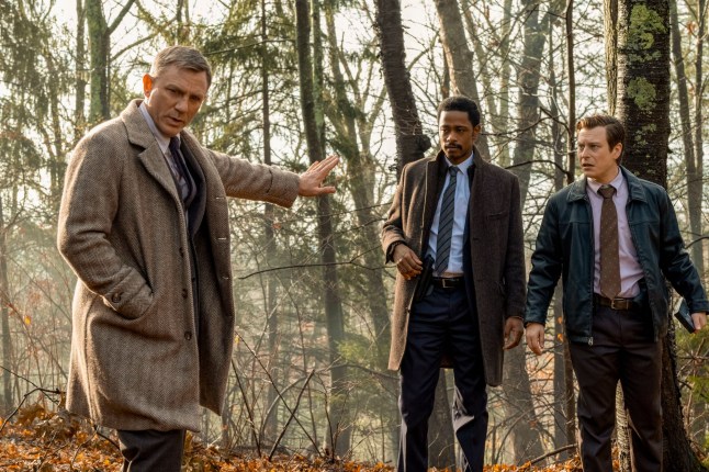 Editorial use only. No book cover usage. Mandatory Credit: Photo by Claire Folger/Lionsgate/Kobal/REX/Shutterstock (10469647o) Daniel Craig as Benoit Blanc, LaKeith Stanfield as Lt Elliott and Noah Segan as Trooper Wagner 'Knives Out' Film - 2019 A detective investigates the death of a patriarch of an eccentric, combative family.