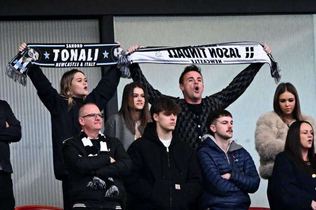 Soccer Football - Carabao Cup - Final - Liverpool v Newcastle United - Wembley Stadium, London, Britain - March 16, 2025 TV presenter Ant McPartlin in the stands REUTERS/Dylan Martinez EDITORIAL USE ONLY. NO USE WITH UNAUTHORIZED AUDIO, VIDEO, DATA, FIXTURE LISTS, CLUB/LEAGUE LOGOS OR 'LIVE' SERVICES. ONLINE IN-MATCH USE LIMITED TO 120 IMAGES, NO VIDEO EMULATION. NO USE IN BETTING, GAMES OR SINGLE CLUB/LEAGUE/PLAYER PUBLICATIONS. PLEASE CONTACT YOUR ACCOUNT REPRESENTATIVE FOR FURTHER DETAILS..