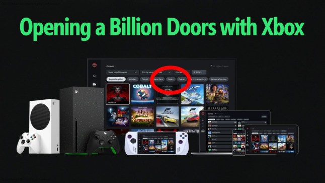 Leaked Xbox UI showing Steam tab