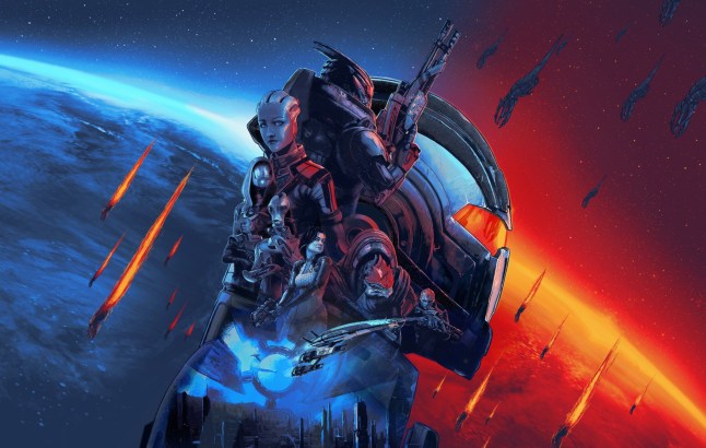 Mass Effect Legendary Edition key art featuring characters