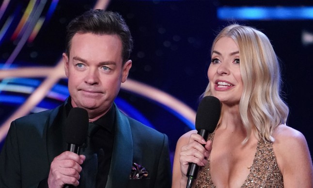 Editorial use only Mandatory Credit: Photo by Kieron McCarron/ITV/Shutterstock (15136927j) Stephen Mulhern and Holly Willoughby 'Dancing on Ice' TV Show, Series 17, Episode 5, Hertfordshire, UK - 09 Feb 2025