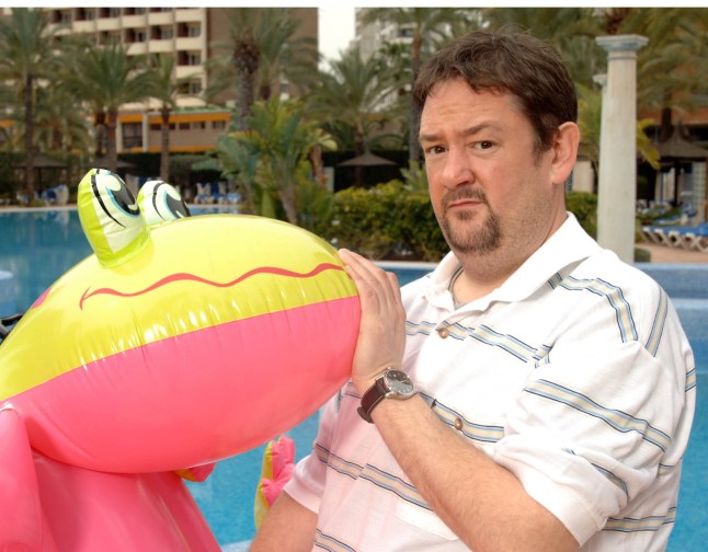 TELEVISION PROGRAMME: Benidorm starring Johnny Vegas as The Oracle. A TIGER ASPECT PRODUCTION FOR ITV1 NEW SERIES: BENIDORM Our holiday makers are back for a free weeks holiday in Benidorm that they received as compensation after being taken hostage by a drug dealer last year. Martin (NICHOLAS BURNS) has a very difficult new girlfriend Brandy (SHERIDAN SMITH)) who is desperate to break out of The Solana and have good time. While Mel (GEOFFREY HUTCHINGS) enlist the help of Mick (STEVE PEMBERTON) to open his new mobility shop with disastrous results. PICTURE SHOWS: JOHNNY VEGAS as The Oracle.