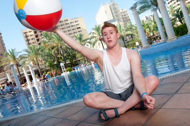 TELEVISION PROGRAMMES: BENIDORM - SERIES 4 EPISODE 1 ADAM GILLEN as Liam. THE SUN CONTINUES TO SHINES ON ITV S HIT SPANISH SITCOM Gavin (Hugh Sachs) has a new holiday companion in the form of his employee from his salon, Kenneth (Tony Maudsley). With Troy back home tending to his sick father, Gavin tries desperately to stick to his low carb diet as Kenneth tries desperately to polish off as much free food as he can get. Solana regulars, The Garveys (Steve Pemberton, Siobhan Finneran and Oliver Stokes) arrive for a stay with Madge (Sheila Reid) at her luxury villa. But when they find the villa s been sold to none other than Cilla Black, the hunt for Madge begins with some unexpected results. It s all change at the pool bar when Mateo (Jake Canuso) is introduced to his new work mate Les/ Lesley (Tim Healy) who has a few surprises up his/her sleeve. And there s a whiff of a potential holiday romance for Les s son, Liam (Adam Gillen) who s besotted by a girl, Natalie (Kathryn Drysdale) but her friend Sam (Shelley Longworth) has other ideas. With guest star Denise Welch. For further press information on the show please contact; Gary Smith on 0207 157 3016 or gary.smith@itv.com For further information on pictures please contact; Shane Chapman on 0207 157 3Benidorm