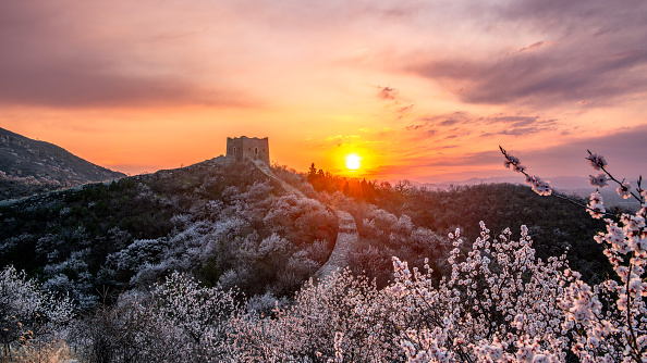 Spring Scenery Of Hefangkou Great Wall In Beijing