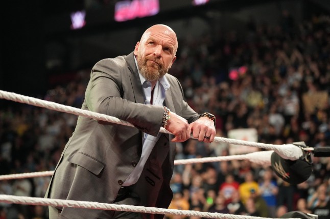 Triple H making an appearance during Monday Night RAW in April 2024.