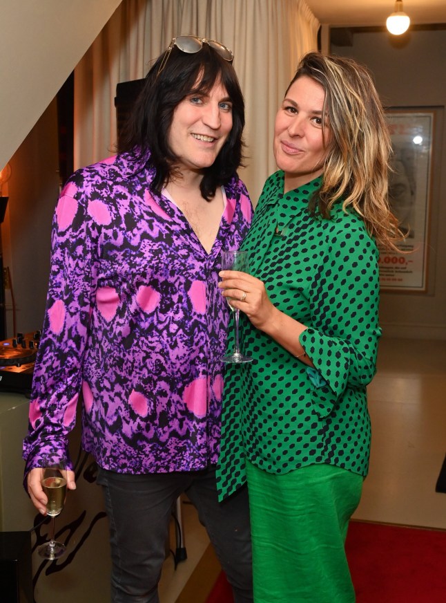 LONDON, ENGLAND - APRIL 18: Noel Fielding (L) and Lliana Bird attend Bella Freud's birthday celebration and new collection preview at her Chiltern Street store on April 18, 2024 in London, England. Pic Credit: Dave Benett