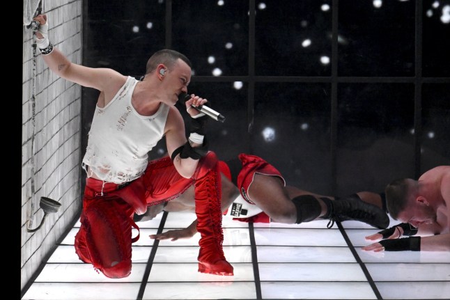 Mandatory Credit: Photo by Antti Aimo-Koivisto/Shutterstock (14464543i) Olly Alexander with song Dizzy representing United Kingdom performs during a dress rehearsal of the first semi-final of the Eurovision Song Contest 2024 in Malm?, Sweden, on May 6, 2024. Eurovision Song Contest 2024 - Semi-Final 1 - Malm?, Sweden - 06 May 2024