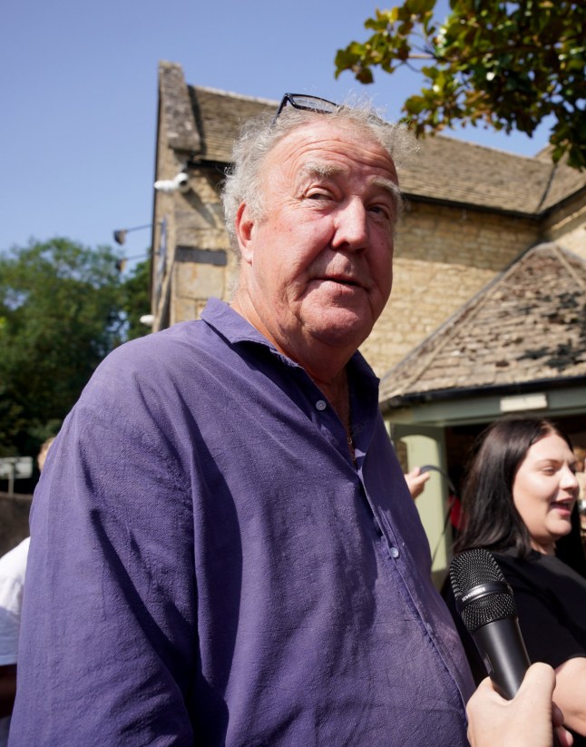 EMBARGOED TO 0001 THURSDAY AUGUST 29 File photo dated 23/08/24 of Jeremy Clarkson at the opening of his new pub, The Farmer's Dog, in Asthall, near Burford in Oxfordshire. A spike in searches for homes near Jeremy Clarkson's new pub has been recorded by property website Rightmove, after the pub reopened to the public on August 23 after being renamed The Farmer's Dog. Issue date: Thursday August 29, 2024. PA Photo. Rightmove said that August 24, the day after the pub's opening, saw the highest number of searches for homes for sale in Burford in more than a year. See PA story MONEY Clarkson. Photo credit should read: Ben Birchall/PA Wire