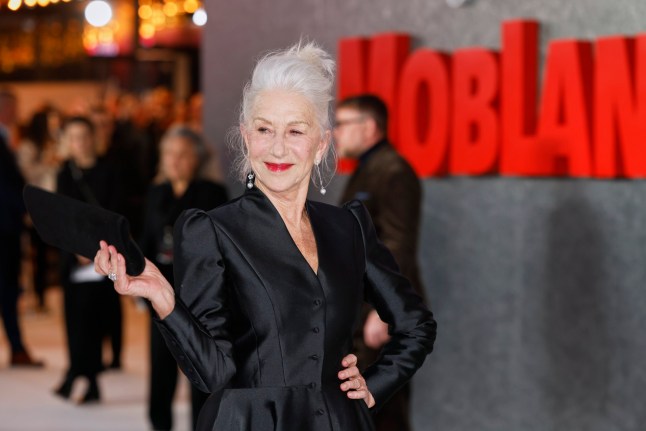 Helen Mirren poses for photographers upon arrival at the premiere of 'MobLand' on Thursday, March 27, 2025, in London. (Photo by Millie Turner/Invision/AP)
