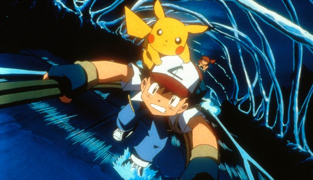 Ash, Pikachu and Misty (background) in 4Kids Entertainment's animated adventure Pokemon3