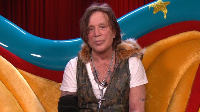 Mickey Rourke in the diary room 'Celebrity Big Brother'