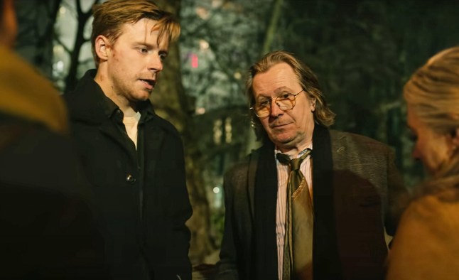 Jack Lowden and Gary Oldman as River Cartwright and Jackson Lamb in a scene from Slow Horses