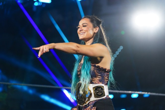 TAMPA, FLORIDA - MAY 26: Women's Intercontinental Champion Lyra Valkyria makes her entrance during Monday Night RAW at Yuengling Center on May 26, 2025 in Tampa, Florida. (Photo by Georgiana Dallas/WWE via Getty Images)
