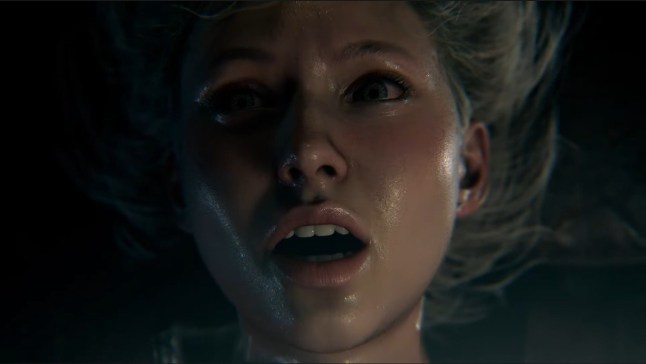 Resident Evil Requiem trailer image of a frightened looking woman