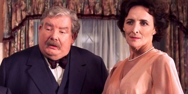 Richard Griffiths and Fiona Ssaw as Vernon Petunia and Dursley in the Harry Potter films