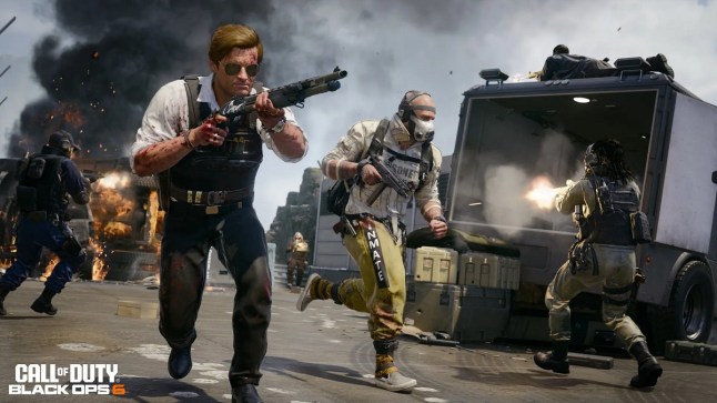 Soldiers running across battlefield in Call of Duty Black Ops 6
