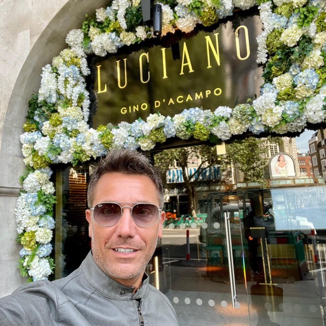 Gino D'Acampo restaurant selfie