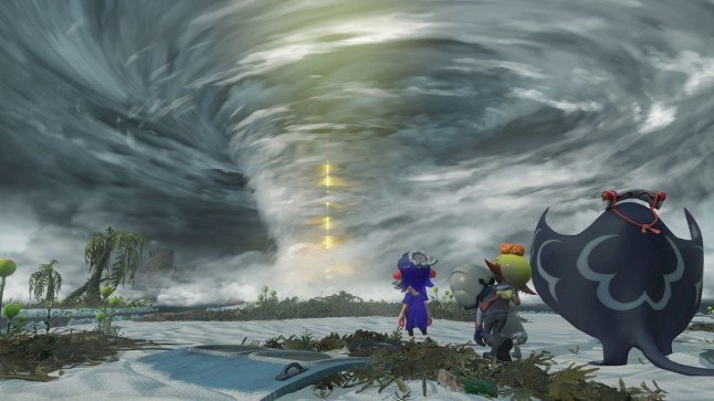 Splatoon Raiders screenshot of a laser in the sky