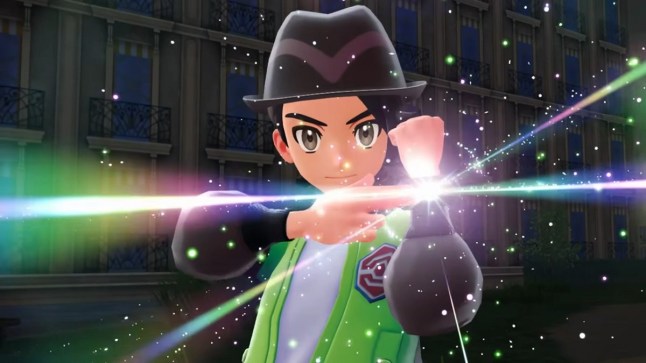Pokemon Legends Z-A protagonist activating mega ring on their wrist bracelet