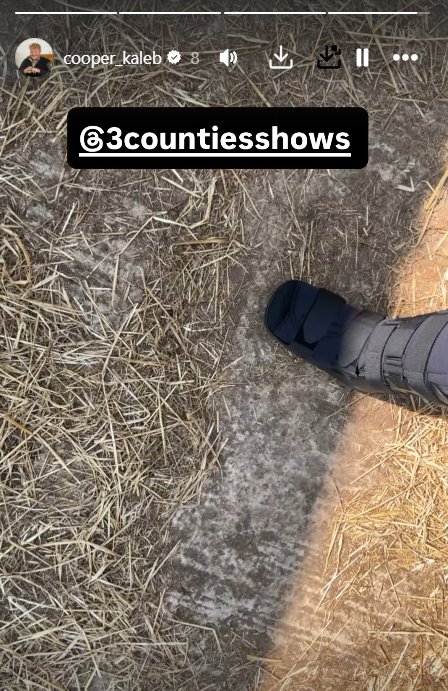 Kaleb Cooper in a protective boot