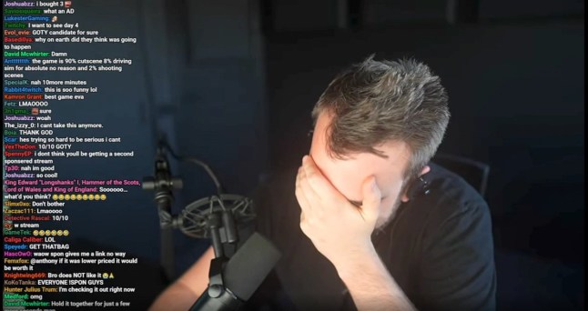 Twitch streamer with his face in his hand