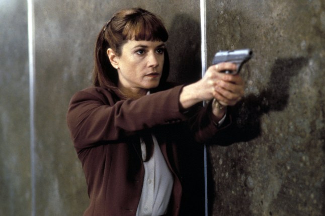 For Editorial Use - Credit Studio Only. Mandatory Credit: Photo by THA/REX/Shutterstock (15072354zg) Film Still from "Copycat" Holly Hunter ? 1995 Warner Brothers Photo Credit: Melissa Moseley Archival Cinema Stills