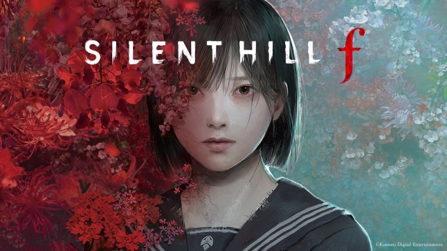 Silent Hill f title and logo over Japanese schoolgirl