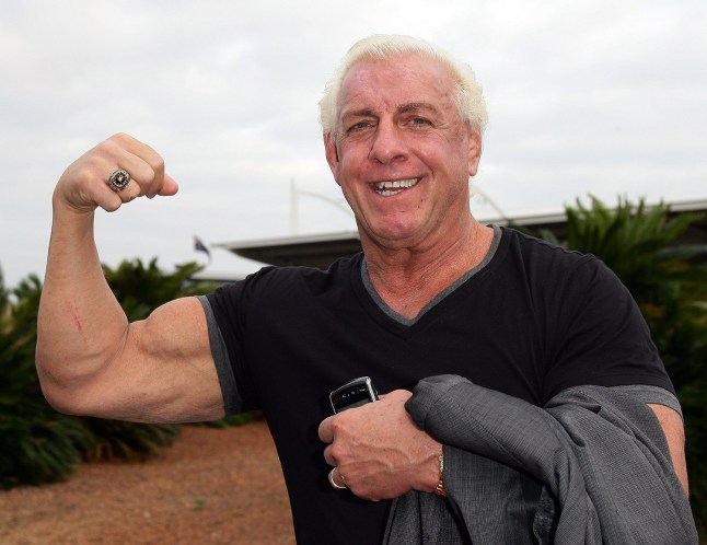 SYDNEY, AUSTRALIA - NOVEMBER 17: Wrestler Ric Flair arrives at Sydney Airport on November 17, 2009 in Sydney, Australia. (Photo by Don Arnold/WireImage)